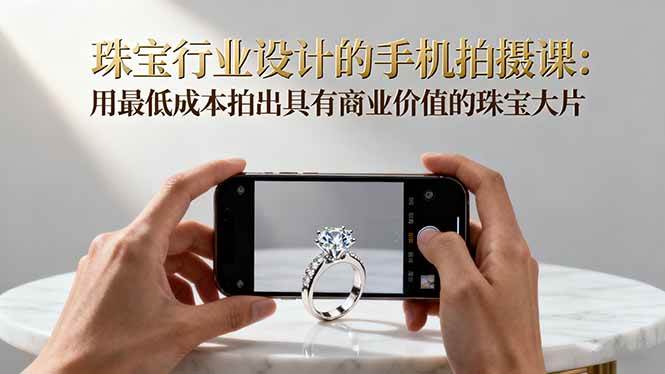 (16385期)珠宝行业设计的手机拍摄课:用最低成本拍出具有商业价值的珠宝大片!-创客之家