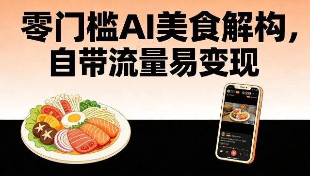 零门槛AI美食解构，自带流量易变现-创客之家