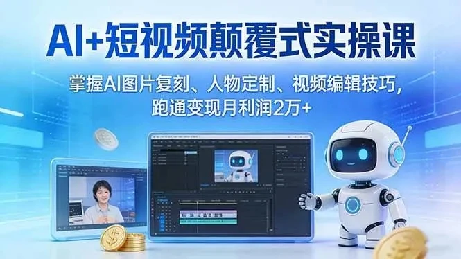 【精】AI+短视频颠覆式实操课：掌握AI图片复刻、人物定制、视频编辑技巧，跑通变现月利润2万+-创客之家