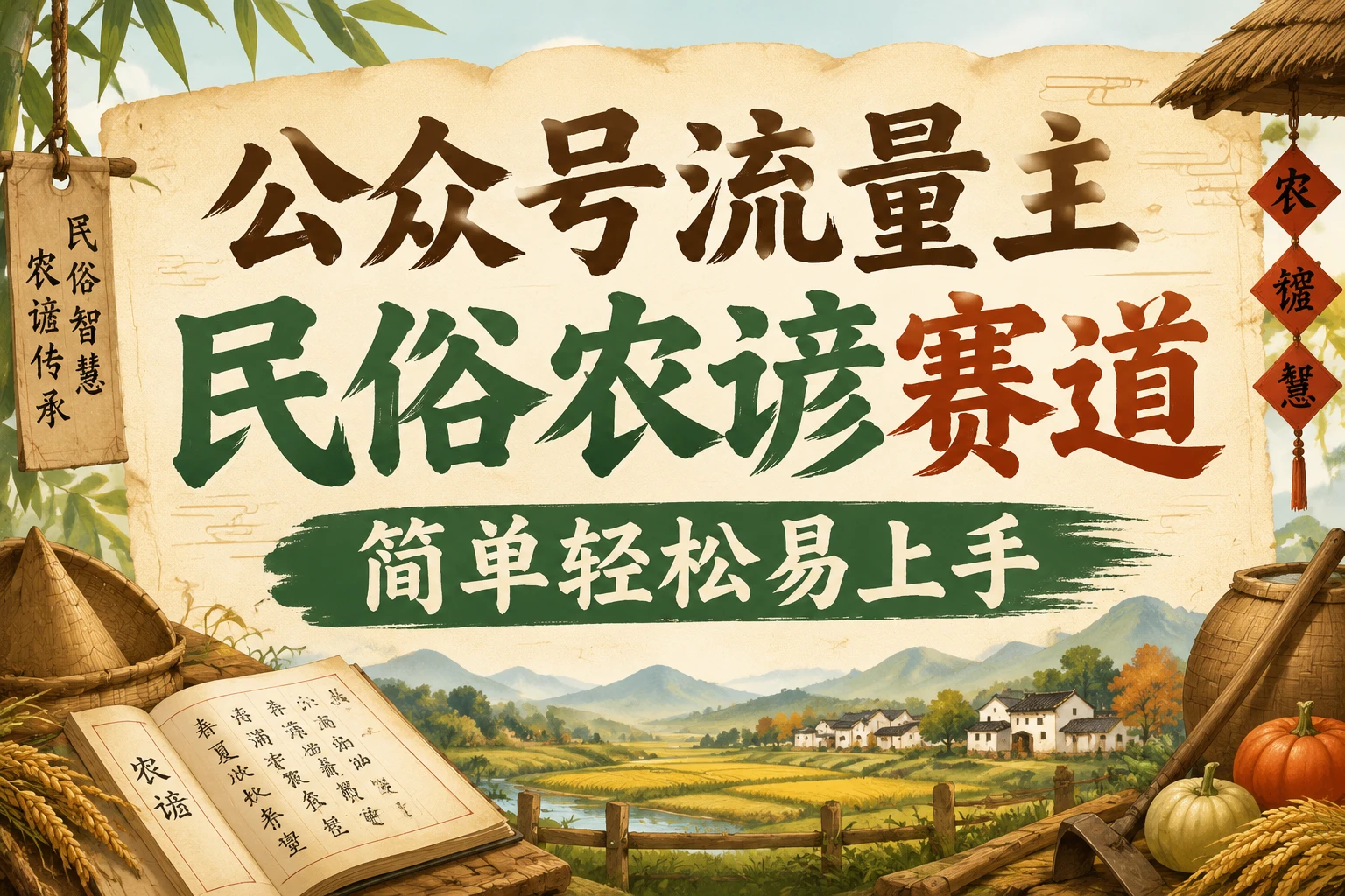 公众号流量主民俗农谚赛道,靠老祖宗留下的农谚写预测,选题不愁,结构固定,小白好上手!-创客之家