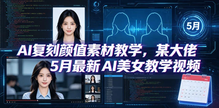 AI复刻颜值素材教学,某大佬5月最新AI美女教学视频,内含4月好物复刻教学-创客之家