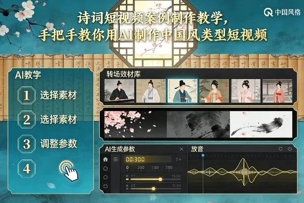 【精】古诗词短视频案例制作教学,手把手教你用AI制作中国风类型短视频-创客之家