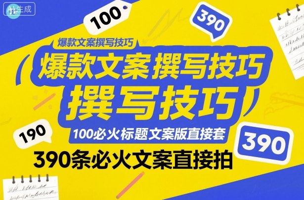 爆款文案撰写技巧,100个必火标题文案模版直接套,390条必火文案直接拍-创客之家