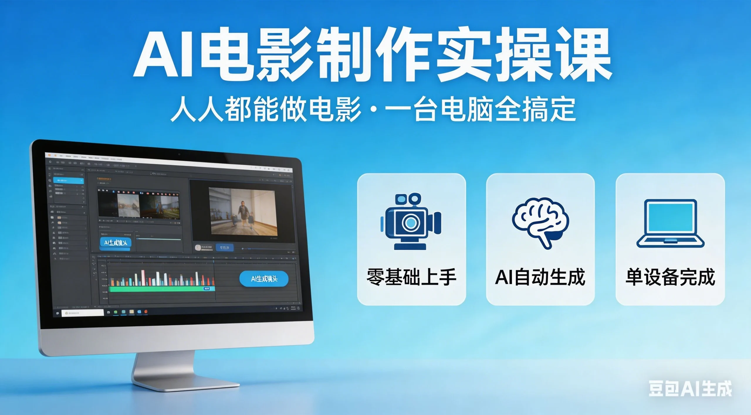 【精】AI电影制作实操课，人人都能做电影，一台电脑全搞定-创客之家