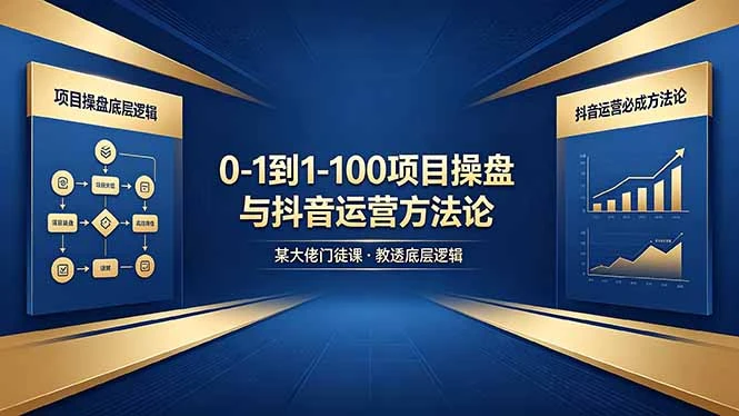 【精】从零到百如何起步?课程深度解析项目操盘底层逻辑与抖音运营实战方法-创客之家