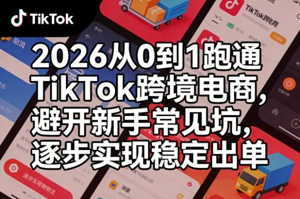 【精】2026从0到1跑通TikTok跨境电商，避开新手常见坑，逐步实现稳定出单（更新0414）-创客之家