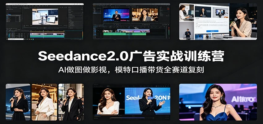 【精】Seedance2.0广告实战训练营：AI做图做影视，模特口播带货全赛道复刻-创客之家