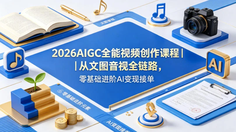 【精】2026AIGC全能视频创作课，8周吃透多赛道创作+变现，零基础也能高效出片接单-创客之家