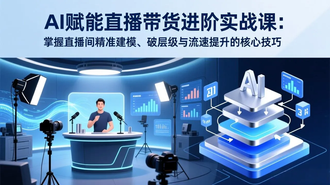 【精】AI赋能直播带货进阶实战课：掌握直播间精准建模、破层级与流速提升的核心技巧-创客之家