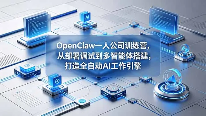 【精】OpenClaw 一人公司训练营，从部署调试到多智能体搭建，打造全自动 AI 工作引擎-创客之家