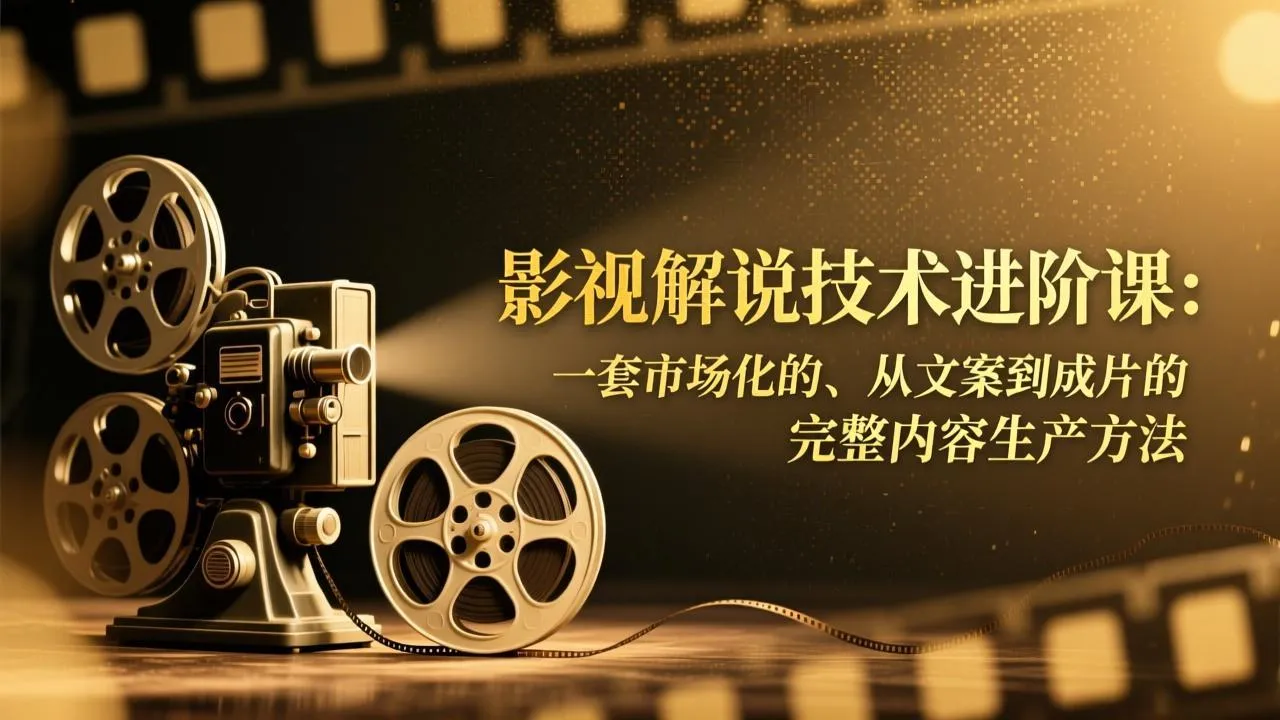 【精】影视解说技术进阶课：一套市场化的、从文案到成片的完整内容生产方法-创客之家