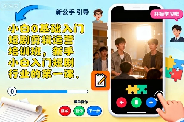 小白0基础入门短剧剪辑运营培训班,新手小白入门短剧行业的第一课-创客之家