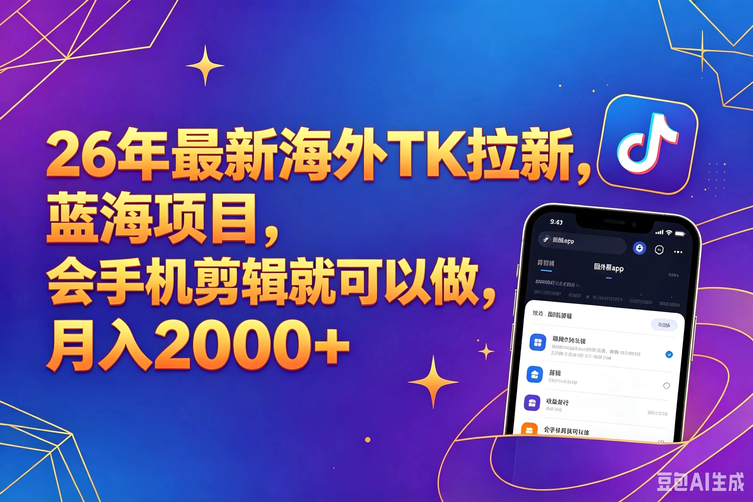 【精】26年最新海外Tk剪映拉新,蓝海项目,会手机剪辑就可以做,月入20000+(附最新玩法)-创客之家