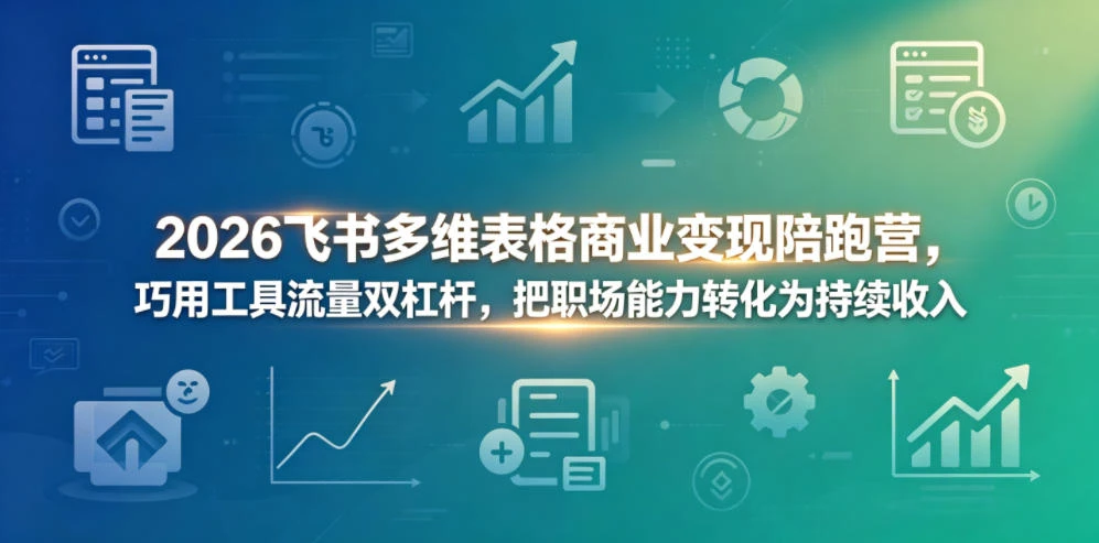 【精】2026飞书多维表格商业变现陪跑营,巧用工具流量双杠杆,把职场能力转化为持续收入-创客之家