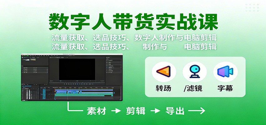 数字人变现实战课:流量获取、选品技巧、数字人制作与电脑剪辑-创客之家