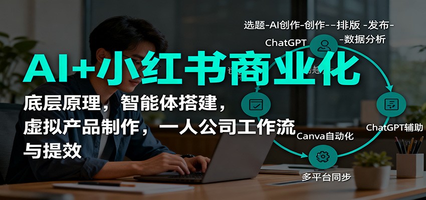 AI+小红书商业化,底层原理,智能体搭建,虚拟产品制作,一人公司工作流与提效-创客之家