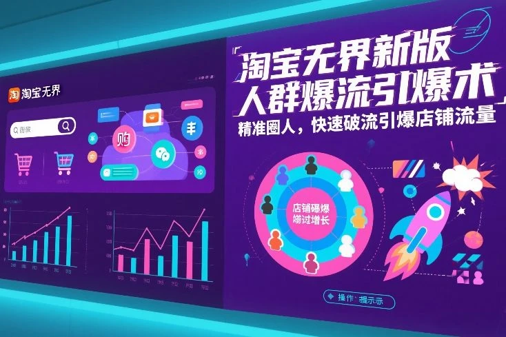 【精】淘宝无界新版人群爆流引爆术，精准圈人，快速破流引爆店铺流量-创客之家