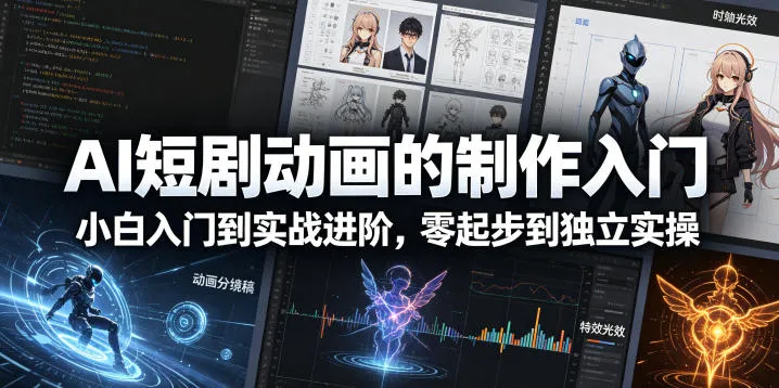 【精】AI短剧动画的制作入门,小白入门到实战进阶,零起步到独立实操-创客之家