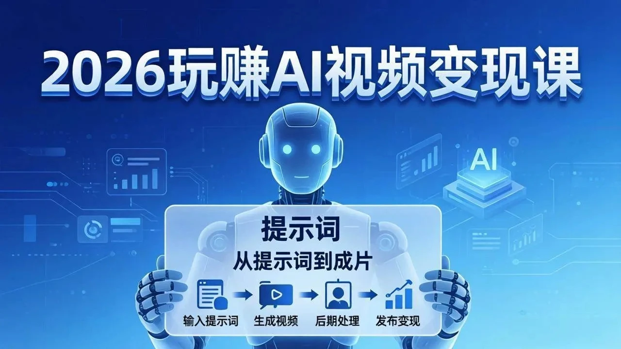【精】2026玩赚AI视频变现课：掌握 AI 视频全流程技能，从提示词到成片高效产出-创客之家