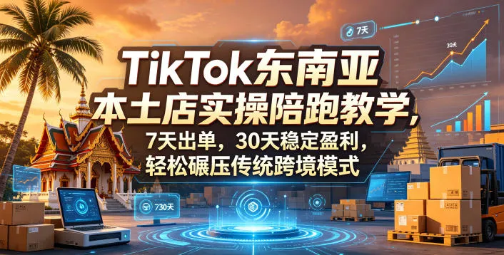 【精】TikTok东南亚本土店实操陪跑教学，7天出单，30天稳定盈利，轻松碾压传统跨境模式-创客之家