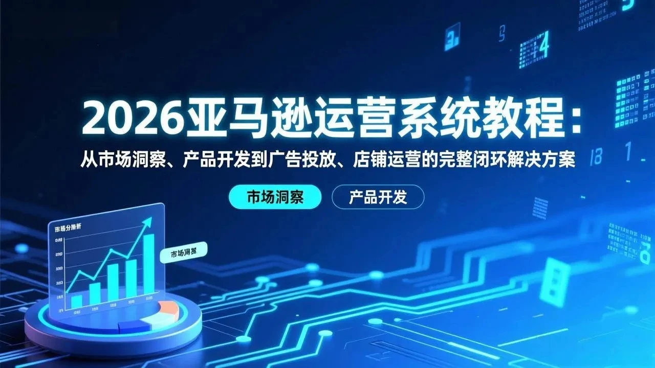 【精】2026亚马逊运营系统教程：从市场洞察、产品开发到广告投放、店铺运营的完整闭环解决方案-创客之家