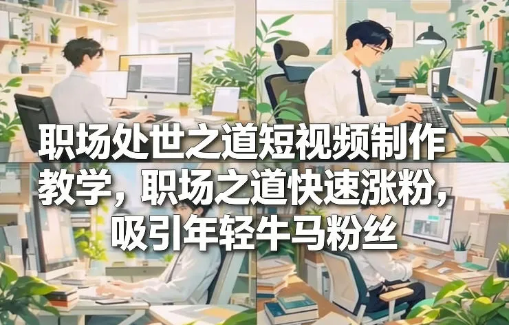 职场处世之道短视频制作教学，职场之道快速涨粉，吸引年轻牛马粉丝-创客之家