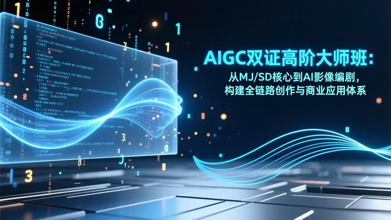 【精】AIGC双证高阶大师班:从MJ/SD核心到AI影像编剧,构建全链路创作与商业应用体系-创客之家