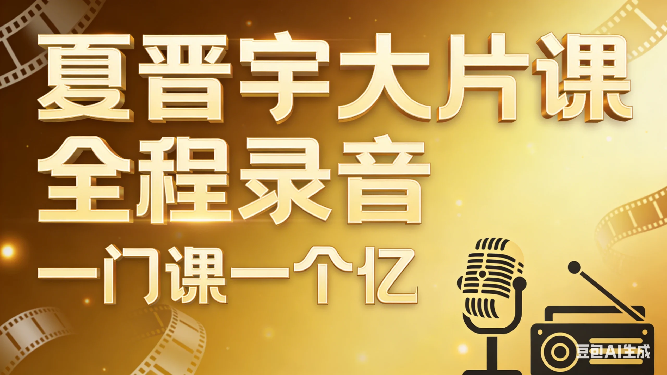 【精】夏晋宇大片课全程录音，一门课一个亿-创客之家