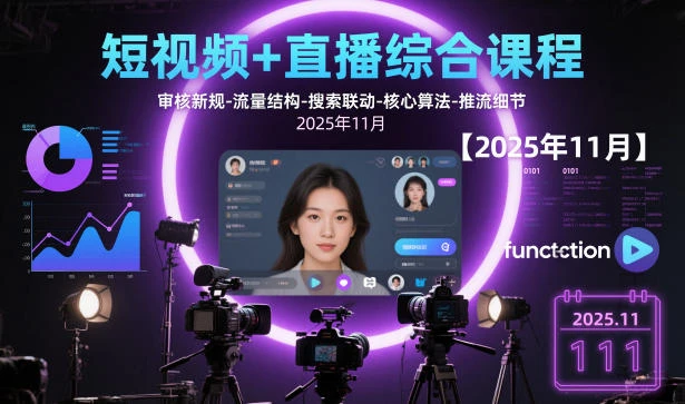 【精】短视频+直播综合课程,审核新规-流量结构-搜索联动-核心算法-推流细节【更新】-创客之家