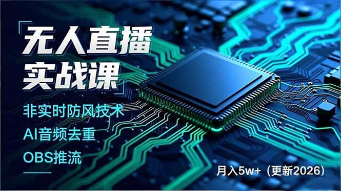 【精】宝子哥·无人直播-非实时防风技术(更新26年2月)无人半无人直播-创客之家