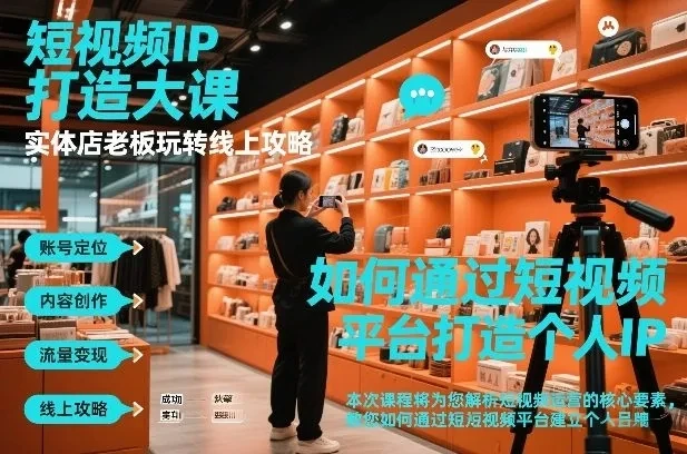 【精】短视频ip打造大课,实体店老板玩转线上攻略-创客之家