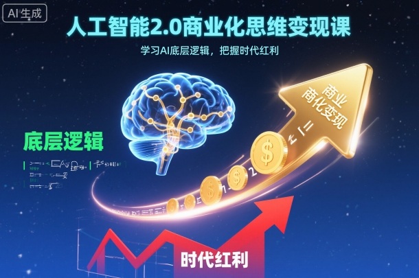 人工智能2.0商业化思维变现课,学习AI底层逻辑,把握时代红利-创客之家