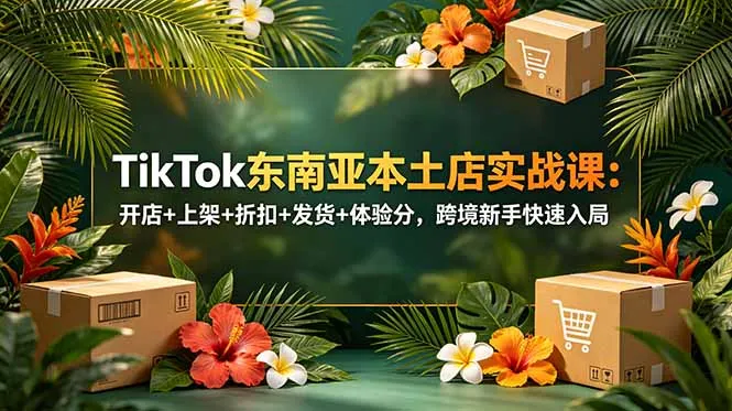【精】TikTok东南亚本土店实战课:开店+上架+折扣+发货+体验分,跨境新手快速入局-创客之家