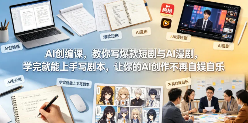 【精】AI创编课,教你写爆款短剧与AI漫剧,学完就能上手写剧本,让你的AI创作不再自娱自乐(更新0521)-创客之家
