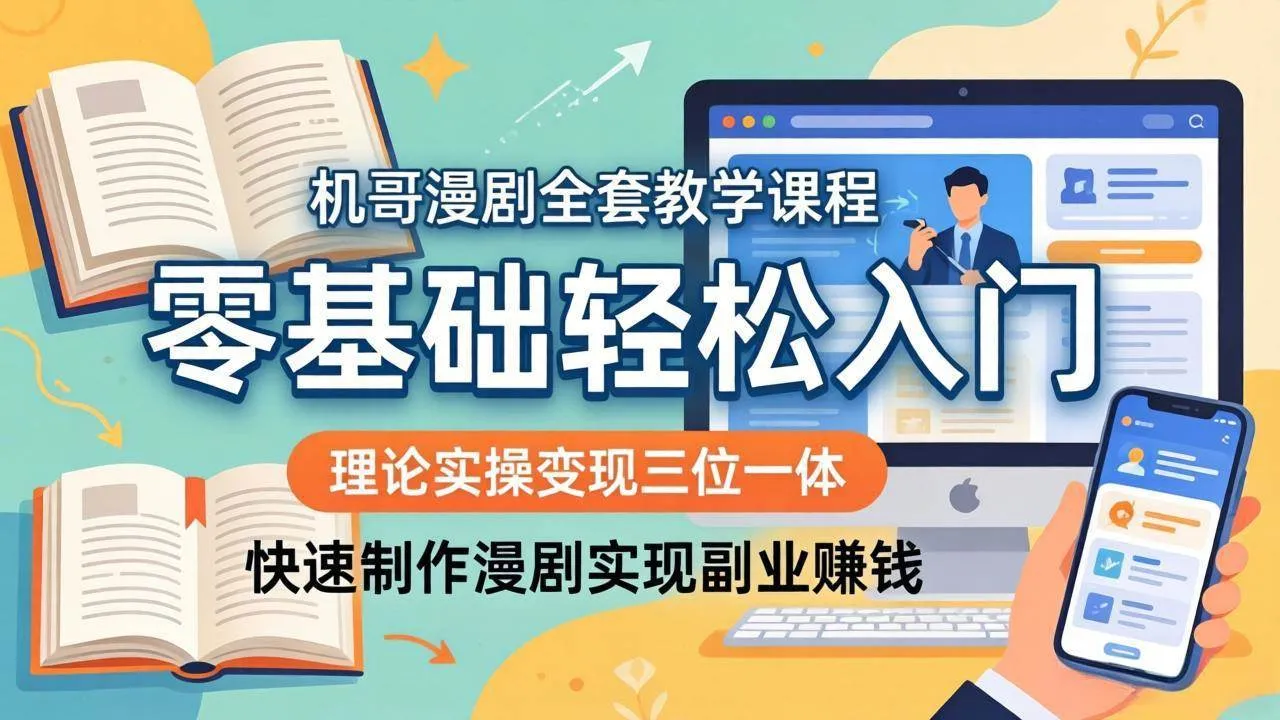 【精】飞机哥漫剧全套教学课程,理论实操变现三位一体,零基础轻松入门,快速制作漫剧实现副业赚钱-创客之家