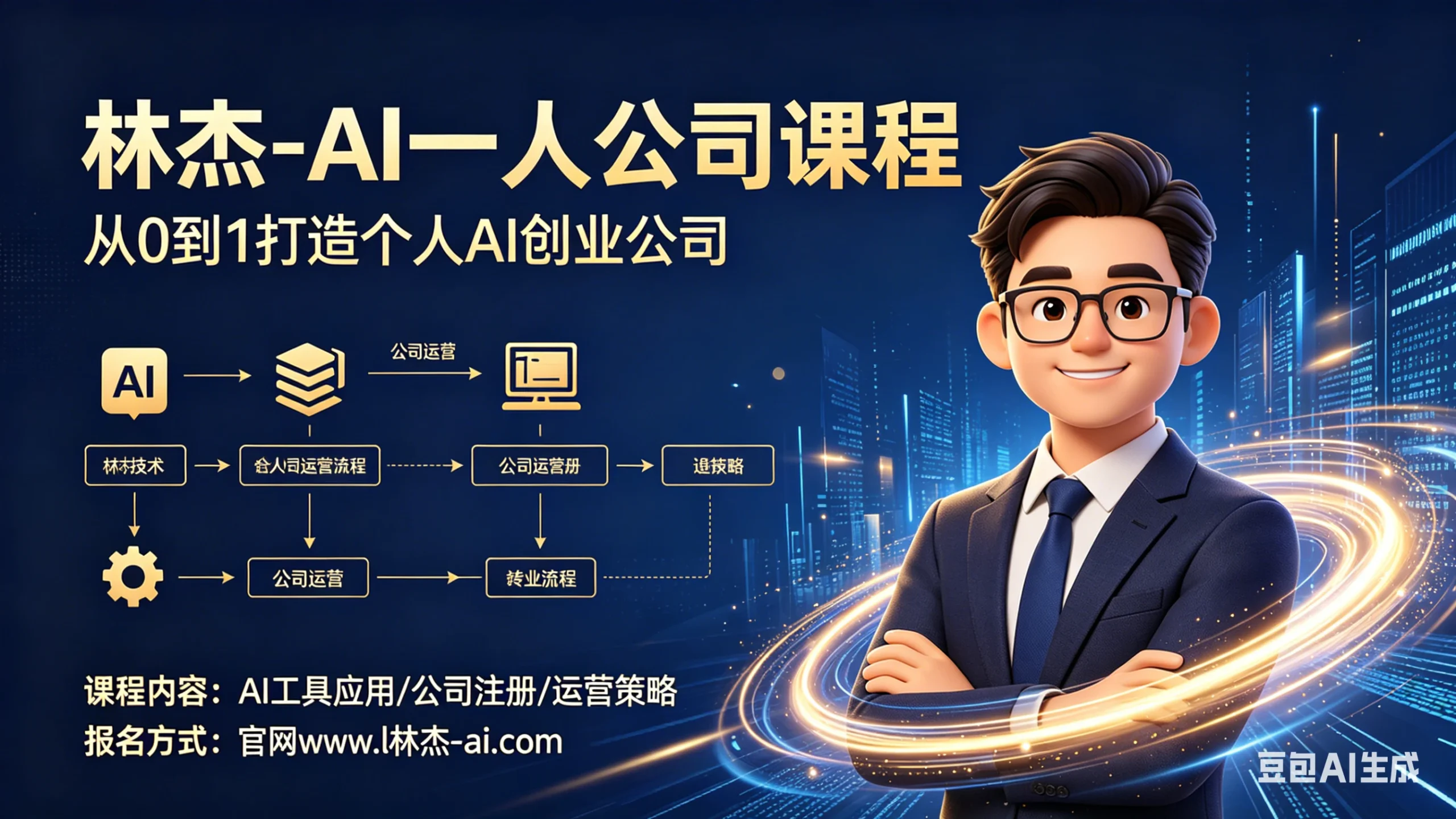 林杰-AI一人公司实战教学，让AI替你写文案、剪视频、找客户-创客之家