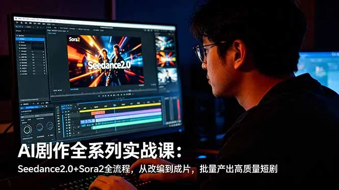 【精】AI剧作全系列实战课:Seedance2.0+Sora2全流程,从改编到成片,批量产出高质量短剧-创客之家