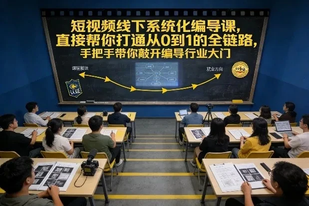 【精】短视频线下系统化编导课,直接帮你打通从0到1的全链路,手把手带你敲开编导行业大门-创客之家