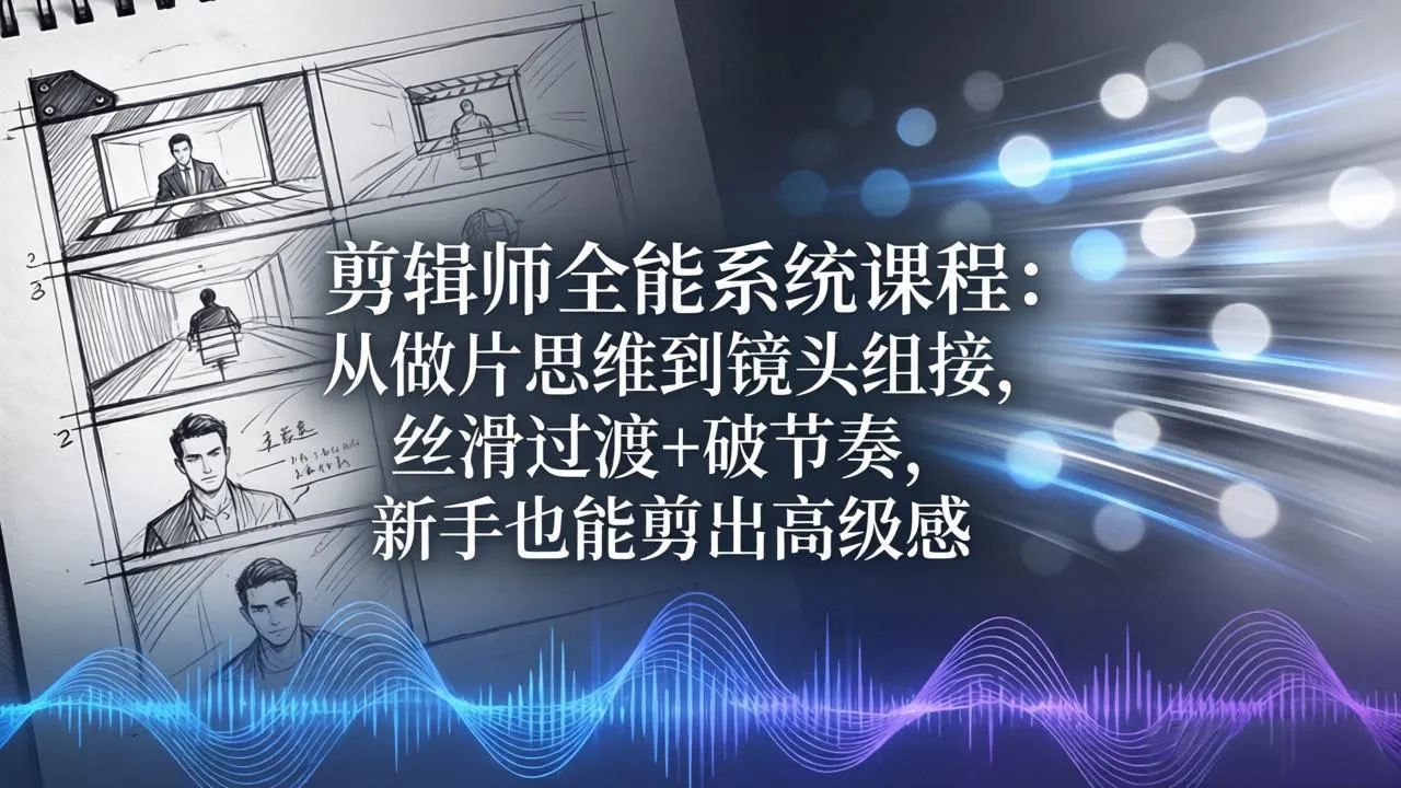 【精】剪辑师全能系统课程:从做片思维到镜头组接,丝滑过渡+破节奏,新手也能剪出高级感-创客之家