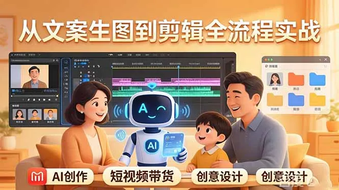 【精】原创 AI 剧情短视频带货：AI+家庭剧情+带货广告，从文案生图到剪辑全流程实战-创客之家