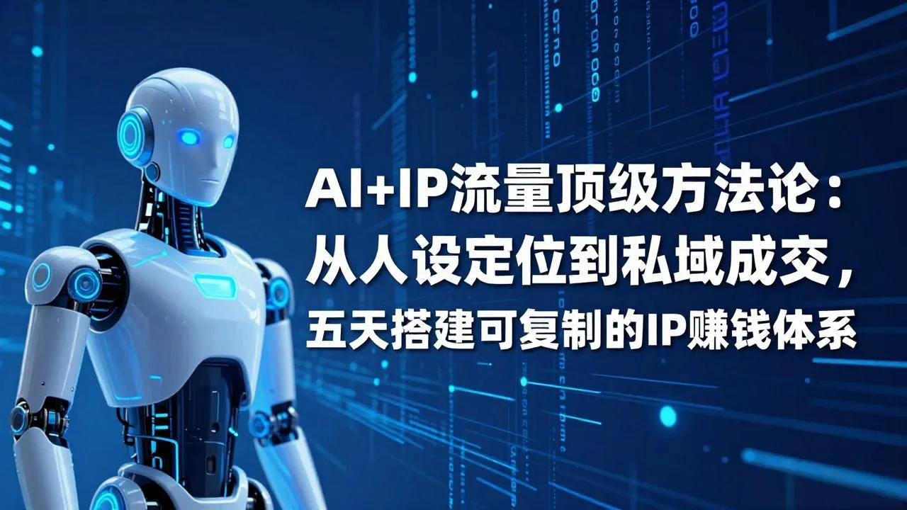 【精】AI+IP顶级方法论：从人设定位到私域成交，五天搭建可复制的IP赚钱体系-创客之家