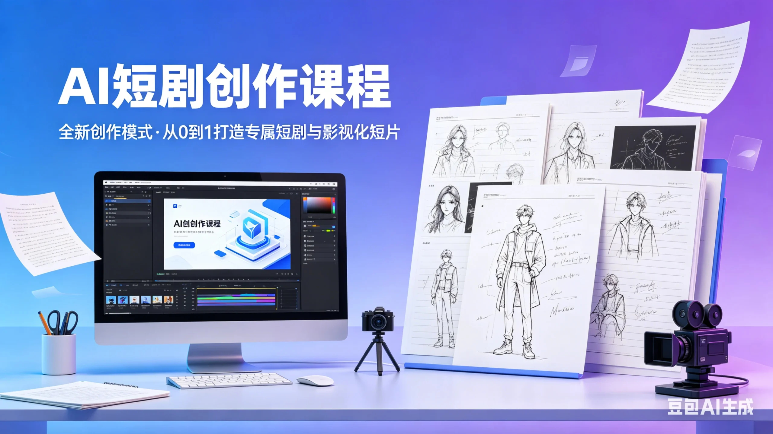 【精】AI短剧创作课程，全新创作模式，从0到1创作属于你自己的短剧和影视化短片-创客之家