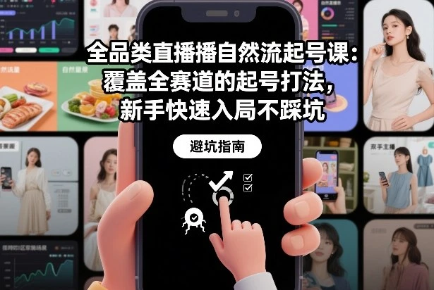 【精】全品类直播自然流起号课:覆盖全赛道的起号打法,新手快速入局不踩坑-创客之家