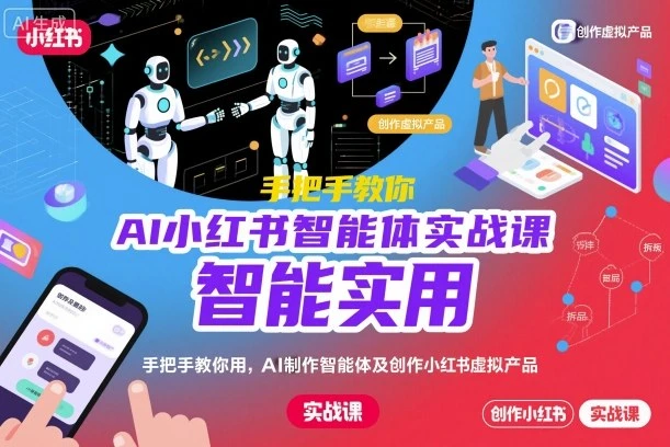 【精】AI小红书智能体实战课,手把手教你用AI制作智能体及创作小红书虚拟产品,提效+内容商业化-创客之家