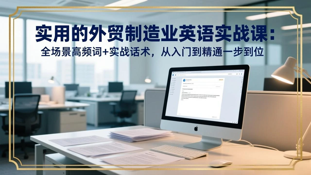 【精】实用的外贸制造业英语实战课：全场景高频词+实战话术，从入门到精通一步到位-创客之家