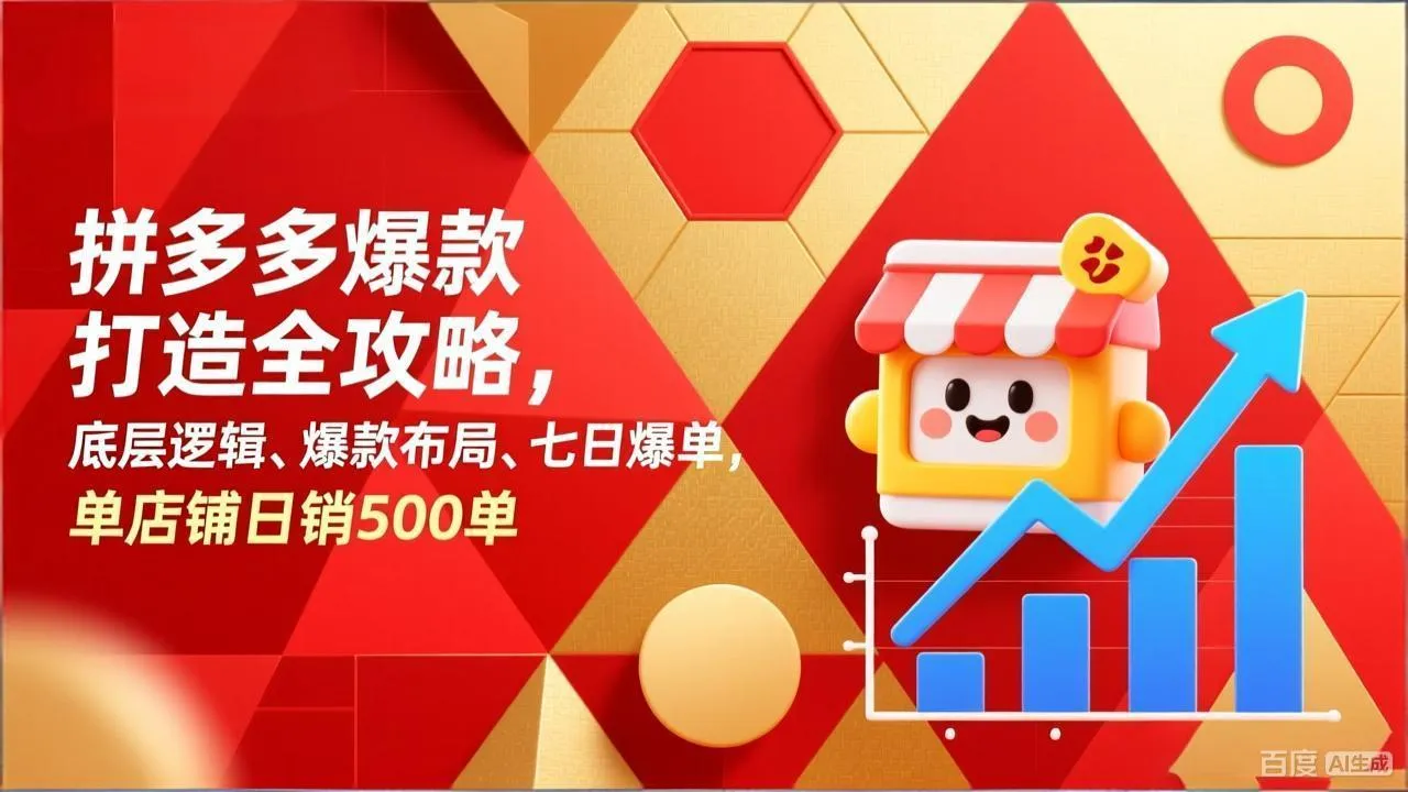 拼多多爆款打造全攻略，底层逻辑、爆款布局、七日爆单，单店铺日销500单-创客之家