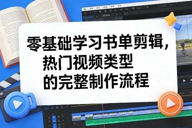 【精】零基础学习书单剪辑，热门视频类型的完整制作流程(更新2026)-创客之家