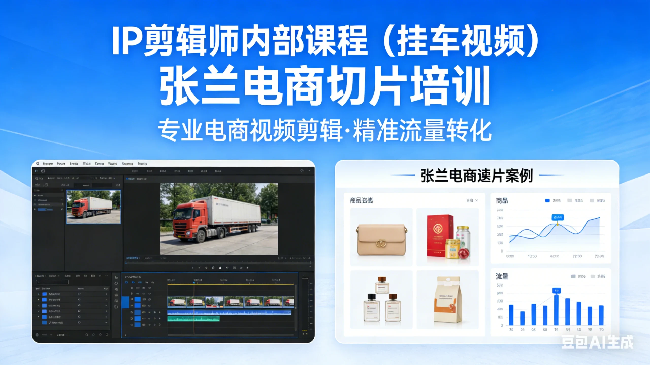 【精】IP剪辑师内部课程（挂车视频） 张兰电商切片培训-创客之家