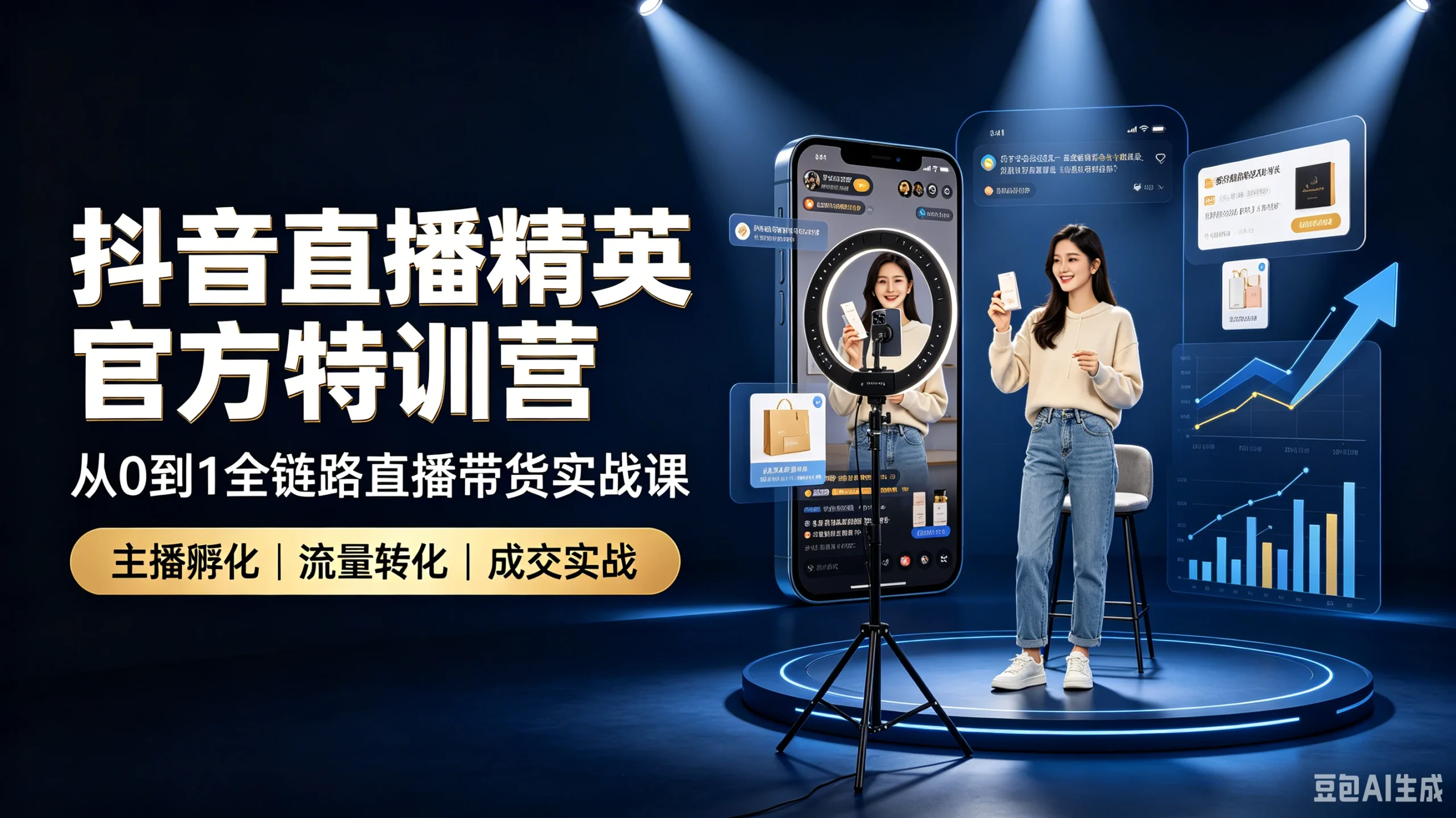 【精】爵优抖音直播精英官方特训营|从0到1全链路直播带货实战课-创客之家