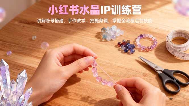（16475期）小红书水晶IP训练营，讲解账号搭建、手作教学、拍摄剪辑，全流程运营技能-创客之家